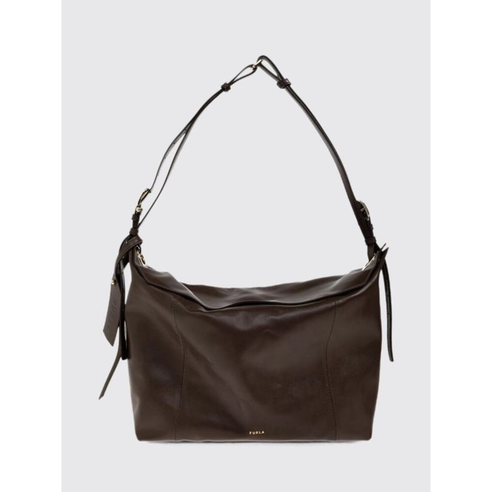 Furla Women Furla Ginevra Large Cowhide Leather Shoulder Bag With Flap Closure